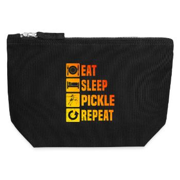 Pickleball Game Design for Pickleball Tournament Fans - Canvas Zip Pouch 12 x 13 cm - black - Front