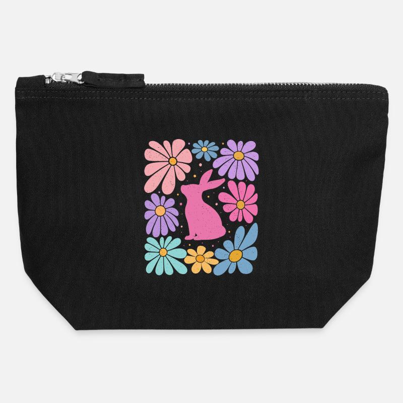 Easter - Canvas Zip Pouch 12 x 13 cm - black