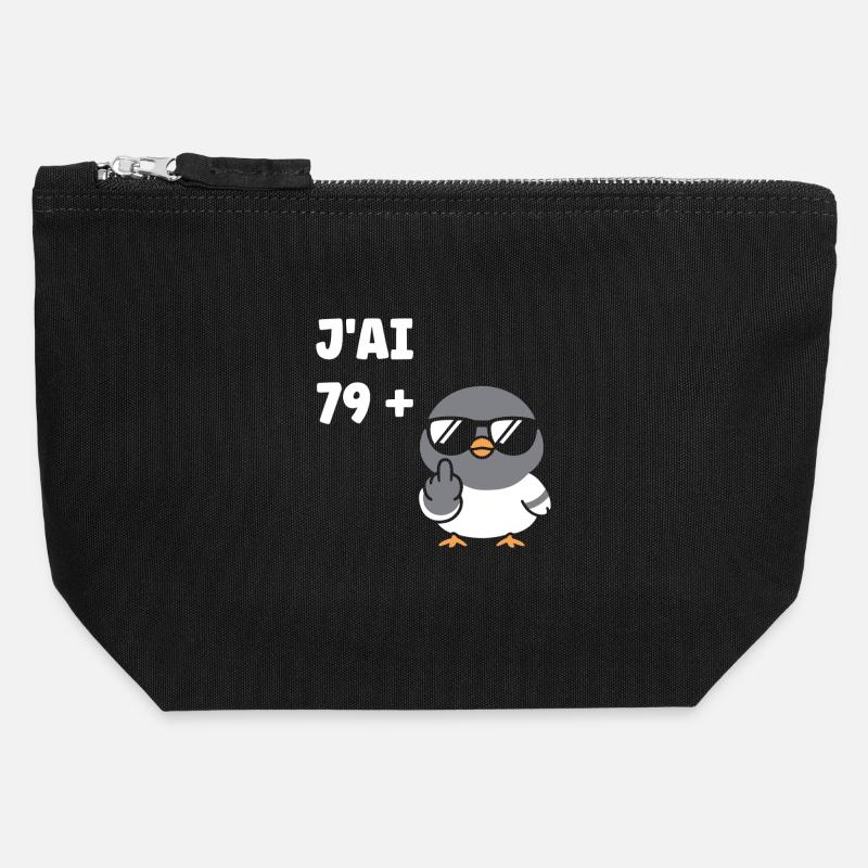 79 plus 1 - Pochette zippée en toile 12 x 13 cm - noir