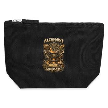 Herbalist Apothecary Alchemist At Work - Canvas Zip Pouch 12 x 13 cm - black - Front