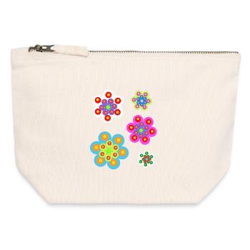 Fille Baby Enfant Rétro Floral Summer - Pochette zippée en toile 12 x 13 cm - blanc naturel - Devant