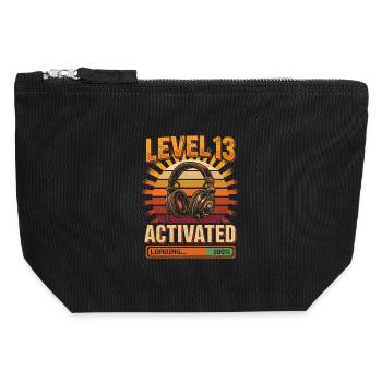 Level 13 Aktiviert Retro-Headset - Canvas Reißverschluss-Täschchen (12 x 13 cm) - Schwarz - Vorne