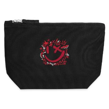 Art de rue graffiti, style urbain - Pochette zippée en toile 12 x 13 cm - noir - Devant