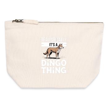 Dingo Australischer Wildhund Tierliebhaber Design - Canvas Reißverschluss-Täschchen (12 x 13 cm) - Naturweiß - Vorne