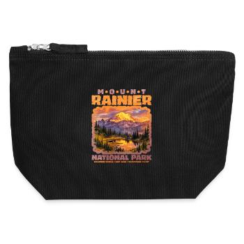 Mount Rainier National Park Panorama - Canvas Reißverschluss-Täschchen (12 x 13 cm) - Schwarz - Vorne