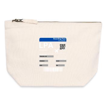 Flugticket Gran Canaria Urlaub Kanaren Idee  - Canvas Reißverschluss-Täschchen (12 x 13 cm) - Naturweiß - Vorne