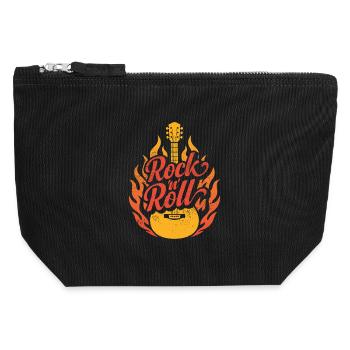 Rock and Roll - Canvas Zip Pouch 12 x 13 cm - black - Front
