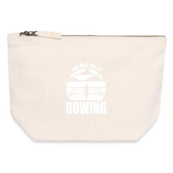 Dit Rower - Pochette zippée en toile 12 x 13 cm - blanc naturel - Devant