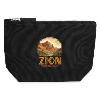 Zion National Park - Canvas Zip Pouch 12 x 13 cm - black - Front