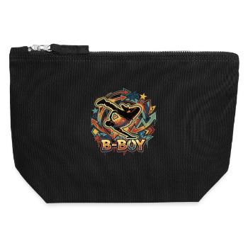 Breakdance B-Boy Streetstyle Graffiti - Canvas Reißverschluss-Täschchen (12 x 13 cm) - Schwarz - Vorne