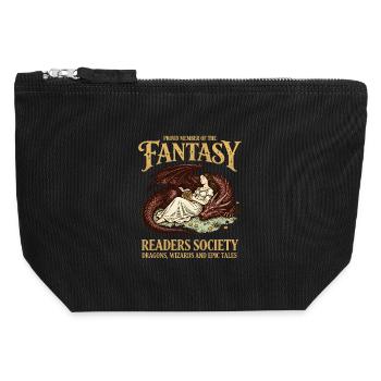 Drachenleser Fantasy Lesesociety Bücherwurm Lesen - Canvas Reißverschluss-Täschchen (12 x 13 cm) - Schwarz - Vorne