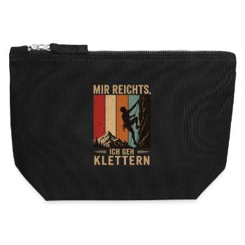Mir reichts Ich geh klettern Retro Bergsport - Canvas Reißverschluss-Täschchen (12 x 13 cm) - Schwarz - Vorne