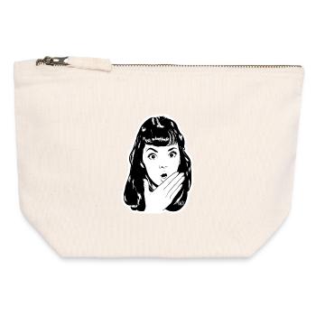 Surprised Pop Portrait - Canvas Zip Pouch 12 x 13 cm - nature - Front