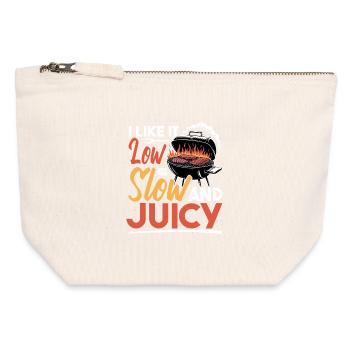 BBQ Grilling Meat Smoking Barbecue - Canvas Zip Pouch 12 x 13 cm - nature - Front