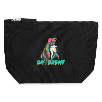 Be Different Nerd Einhorn Party - Canvas Reißverschluss-Täschchen (12 x 13 cm) - Schwarz - Vorne
