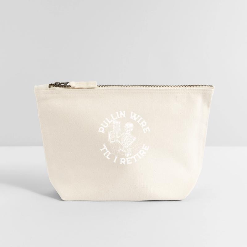 Skeleton Technique Wirework Electrician Pullin Wire Canvas Zip Pouch 12 x 13 cm