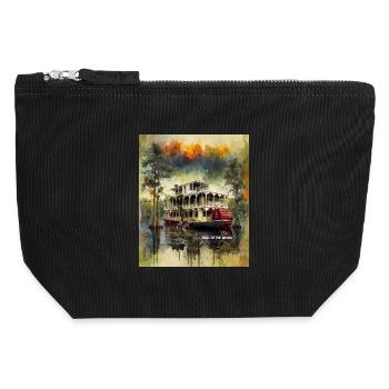 SOUL OF THE BAYOU -Southern Riverboat Architecture - Canvas Zip Pouch 12 x 13 cm - black - Front