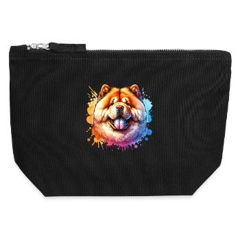 Chowchow Motif - Pochette zippée en toile 12 x 13 cm - noir - Devant
