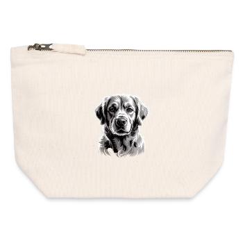 Labrador - Canvas Reißverschluss-Täschchen (12 x 13 cm) - Naturweiß - Vorne