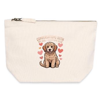 Goldendoodle Dog Breed - Canvas Zip Pouch 12 x 13 cm - nature - Front