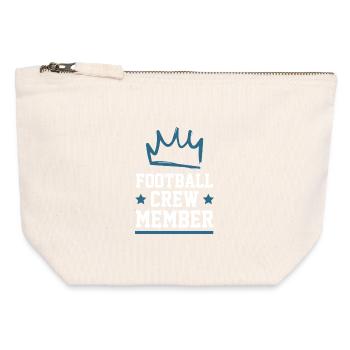 Équipe de football - Pochette zippée en toile 12 x 13 cm - blanc naturel - Devant
