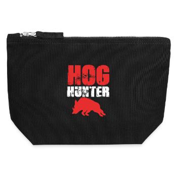 sanglier - Pochette zippée en toile 12 x 13 cm - noir - Devant
