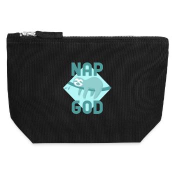 Nap God Sloth – Teen Chill Vibes - Canvas Zip Pouch 12 x 13 cm - black - Front