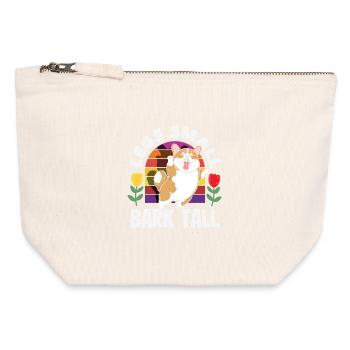 Short Legs, Tall Setting, Corgi - Canvas Zip Pouch 12 x 13 cm - nature - Front