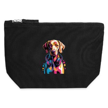 Viszla - Canvas Zip Pouch 12 x 13 cm - black - Front