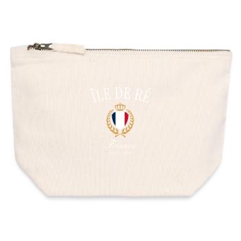 Île de Ré Frankreich Wappen Krone – Reise Souvenir - Canvas Reißverschluss-Täschchen (12 x 13 cm) - Naturweiß - Vorne