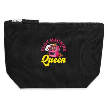 Pink Slots Queen Casino Jackpot - Canvas Zip Pouch 12 x 13 cm - black - Front