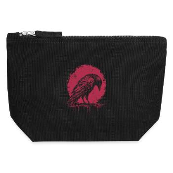 Rabe Krähe Gothic Mond Shirt - Canvas Reißverschluss-Täschchen (12 x 13 cm) - Schwarz - Vorne