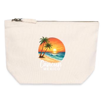 Cancun Mexico - Canvas Reißverschluss-Täschchen (12 x 13 cm) - Naturweiß - Vorne
