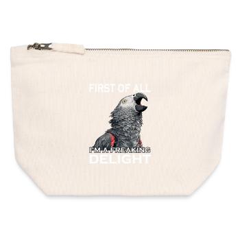 Graupapagei Vogel Humor Frecher Papagei Sarkasmus - Canvas Reißverschluss-Täschchen (12 x 13 cm) - Naturweiß - Vorne