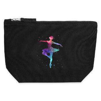 Balletttänzerin Ballerina Weltall Ballett Tänzerin - Canvas Reißverschluss-Täschchen (12 x 13 cm) - Schwarz - Vorne
