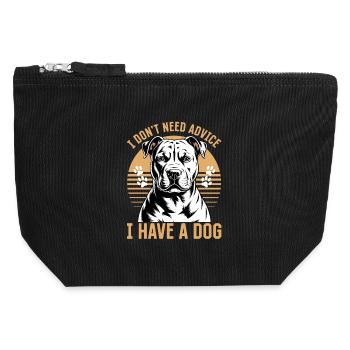 Pitbull Terrier Pittie Dog Breed - Canvas Zip Pouch 12 x 13 cm - black - Front
