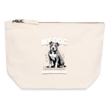 Pitbull Terrier Pittie Dog Breed - Canvas Zip Pouch 12 x 13 cm - nature - Front
