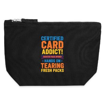 Ouverture de booster de cartes certifiée Addict Trading - Pochette zippée en toile 12 x 13 cm - noir - Devant