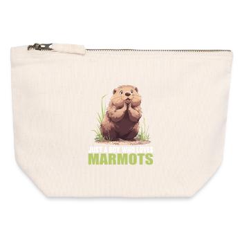 Marmots Groundhog - Canvas Zip Pouch 12 x 13 cm - nature - Front