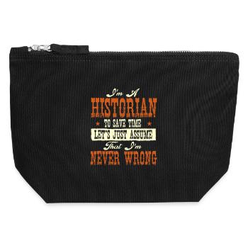 Historien : Histoire Jamais Drôle - Pochette zippée en toile 12 x 13 cm - noir - Devant