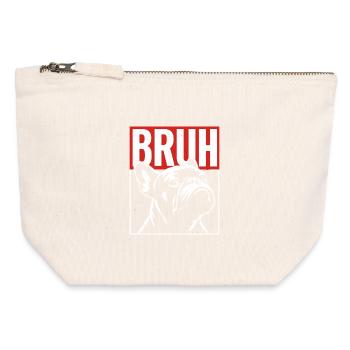 BRUH Bulldog Grafik - Canvas Reißverschluss-Täschchen (12 x 13 cm) - Naturweiß - Vorne