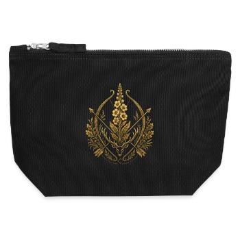 Dziewanna Bow Emblem - Canvas Zip Pouch 12 x 13 cm - black - Front