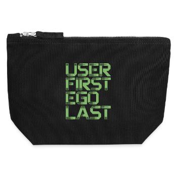 UX/UI Designer User First Ego Last Product Design - Canvas Reißverschluss-Täschchen (12 x 13 cm) - Schwarz - Vorne
