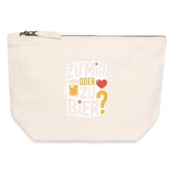 Bier Zu Mir Oder Zu Bier Flirt Single Party Malle - Canvas Reißverschluss-Täschchen (12 x 13 cm) - Naturweiß - Vorne