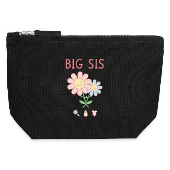Geschlechterenthüllung: Big Sis Big Sister Babyparty-Team - Canvas Reißverschluss-Täschchen (12 x 13 cm) - Schwarz - Vorne