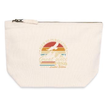 Original 1986 Jahrgang Vintage Geburtstagsgeschenk - Canvas Zip Pouch 12 x 13 cm - nature - Front
