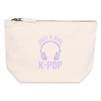 K Pop - Canvas Reißverschluss-Täschchen (12 x 13 cm) - Naturweiß - Vorne