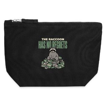 Raccoon Funny - Canvas Zip Pouch 12 x 13 cm - black - Front