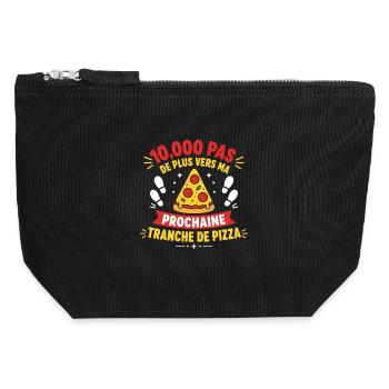Prochaine Tranche Pizza - Pochette zippée en toile 12 x 13 cm - noir - Devant
