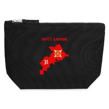 Haute Garonne - Pochette zippée en toile 12 x 13 cm - noir - Devant